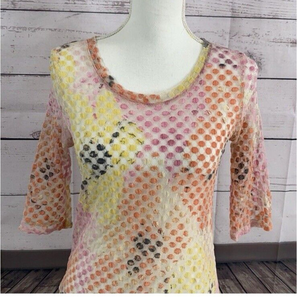 John Paul Richard Top Blouse Womens Large Multicolor Mesh Knit Costal Breathable - Picture 9 of 12